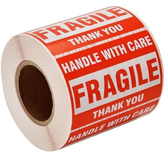Other - 2" x 3" - Handle with Care Stickers - Fragile  - Thank You - 100